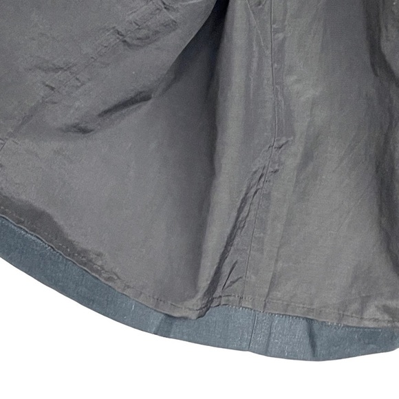 ARMANI COLLEZIONI LINEN BUTTON DOWN BELTED SAFARI STYLE BLACK SHIRT DRESS - Picture 12 of 15